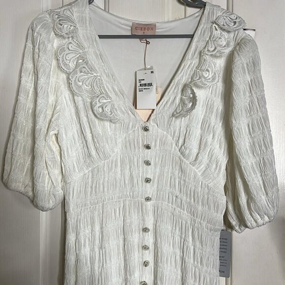 NWT CIEBON Madison Ruffle Shirred Maxi Dress SZ M - Picture 5 of 12